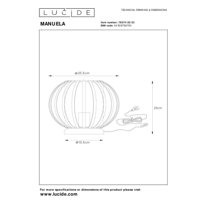 lafabryka.pl Lampa stołowa green MANUELA 78574/25/33 Lucide